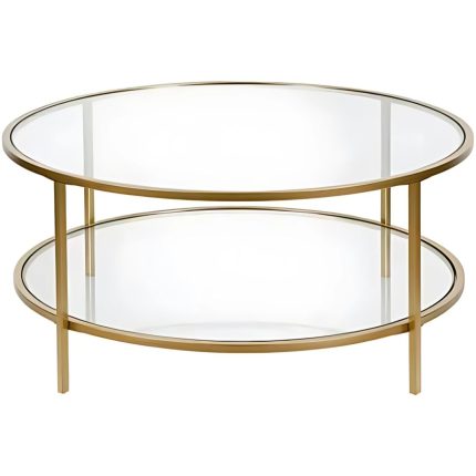 Klicktive Tempered Round Glass Coffee Table